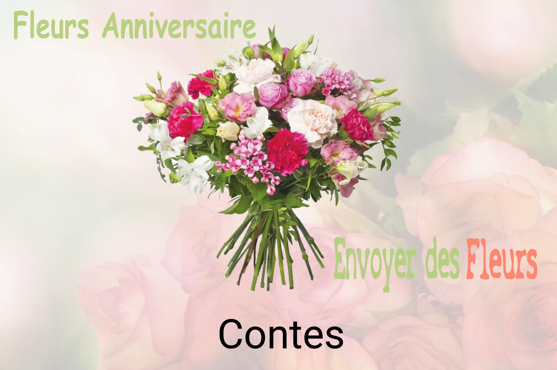 Bouquet de fleurs d’anniversaire livré à Contes