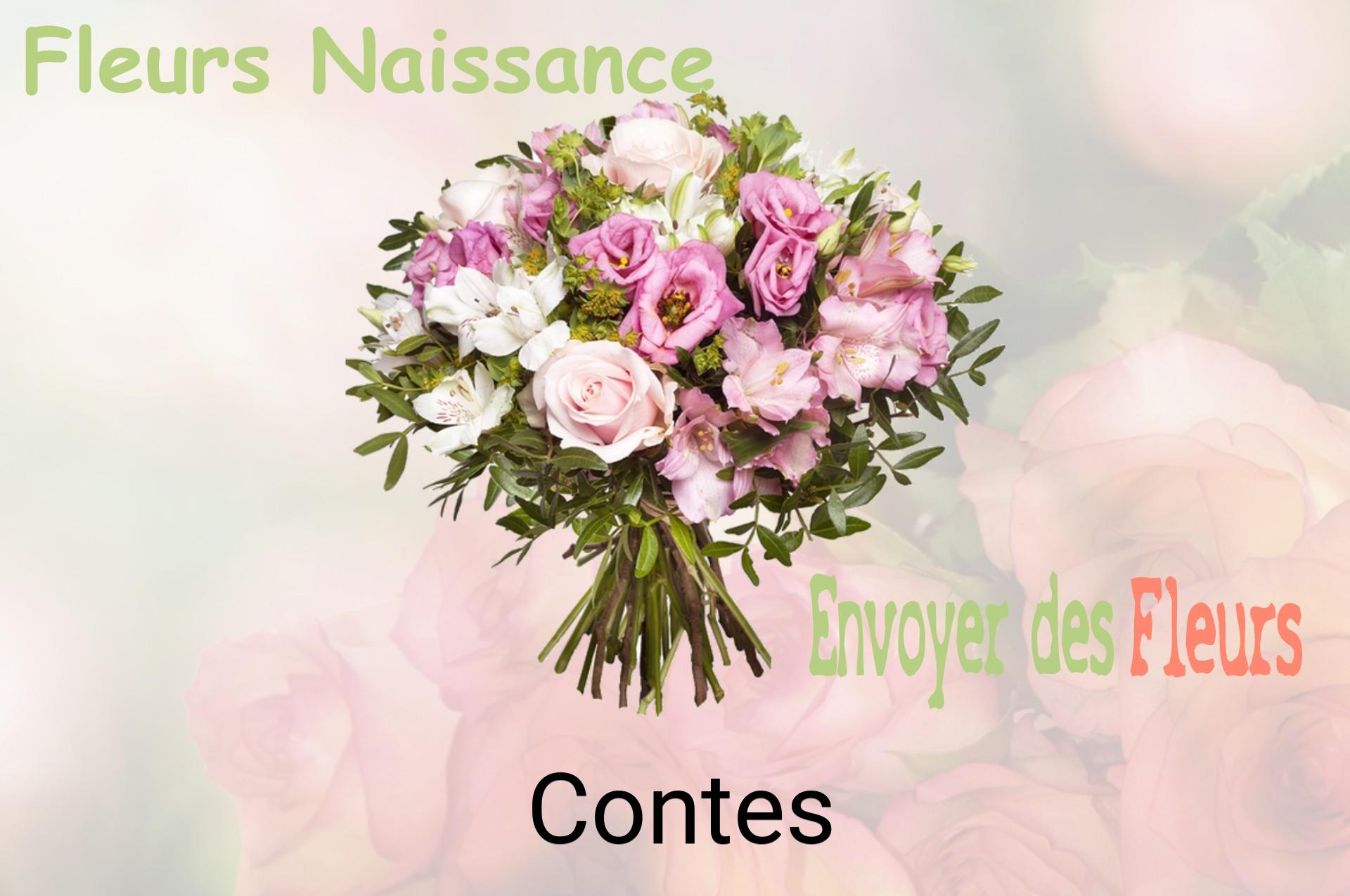 Bouquet de fleurs de naissance livré à Contes